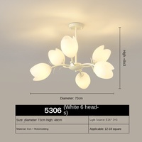 Lustre crème de style français pour salon, entrée, chambre à coucher, éclairage suspendu LED AC, motif fleur d'orchidée, ambiance chaleureuse et romantique