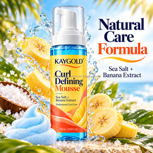 Espuma Definidora de Rizos 200ml con Sal Marina y Plátano, Ligera, No Pegajosa, Acabado Suave para Ondas, Rizos y Espirales, Peinado Diario - Product Image 1