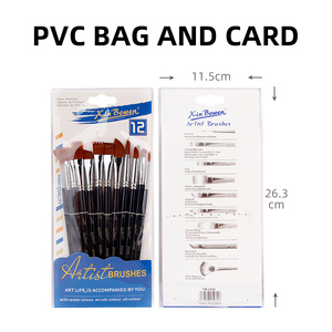 Xin Bowen haute qualité 12 pièces artiste pinceau ensemble manche en bois forme différente Nylon cheveux huile artiste <span class=keywords><strong>peinture</strong></span> brosse - Product Image 4