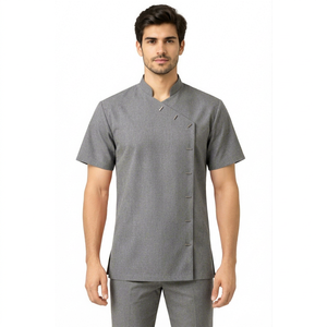 Uniforme de Trabajo para Esteticista, Túnica de Spa con Cuello Mao Antiarrugas, Uniforme Personalizado con Bordado para Salón de Belleza - Product Image 1