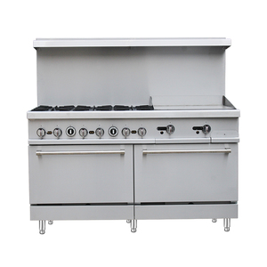 Estufa Comercial de Gas Meilern Multi-Config con Plancha de Acero Inoxidable, Horno de Triple Quemador y Control de Doble Zona, para Gas Natural - Product Image 1