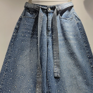 <span class=keywords><strong>Jeans</strong></span> da <span class=keywords><strong>Donna</strong></span> Peeqi Fashion Street con Tasche e Strass, <span class=keywords><strong>Jeans</strong></span> Casual Dritti Taglie Forti, Pantaloni <span class=keywords><strong>Cargo</strong></span> in Denim per Donne - Product Image 4