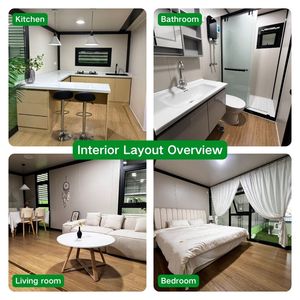 Maisons préfabriquées portables de conception moderne en conteneurs de 20 et 40 pieds, à deux étages, avec 2, 3, 4 ou 5 chambres et terrasse, prêtes à l'emploi - Product Image 2