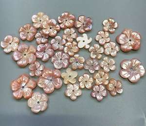เปลือกหอยมุกแกะสลักสีชมพูสำหรับทำเครื่องประดับ - Product Image 3
