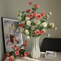 Hoogwaardige multi-head enkelstam gerimpelde stoffen rozen kunstbloemen voor thuisdecoratie Moederdag wildflower arrangement