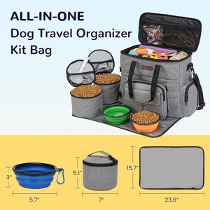<b>Dog</b> Travel Bag with <b>Treat</b> <b>Pouch</b> Airline Approved for Traveling 2 food Container 2 Travel Bowls, Weekend <b>Dog</b> - Product Image 2