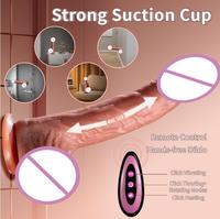 Automatischer Stoß- und Heiz-Dildo mit G-Punkt-Vibrator, Sexspielzeug aus Silikon, Stimulator mit superstarkem Saugnapf