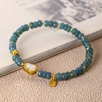 Nieuwe Chinese Echte Blue Water Jade Abacus Kralen Armband Unisex Kleine Verse Lucky Brand Transfer Kralen Kalebas Sieraden Toerisme