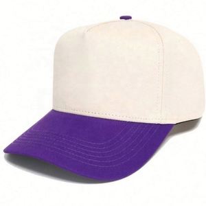 Gorras de Béisbol Planas 3D de 5 Paneles Curvos, Material Suave de Lino y Algodón de Calidad, Logotipo Bordado Personalizado, Unisex, 2 Tonos de Color, Seda - Product Image 1