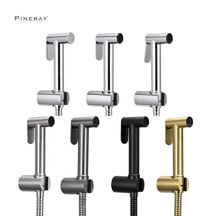 Pinebay mới Mô hình phòng tắm làm sạch vòi nước nhà vệ sinh shattaf OEM cầm tay Bidet phun đặt treo tường người phụ nữ WC shattaf Bộ