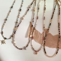 Collier de perles fantaisie en pierre naturelle colorée pour femme, chaîne de clavicule de luxe haut de gamme, cadeau idéal