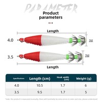 LOVITA Hameçon en acier inoxydable pour calamar, leurre souple artificiel lumineux, pour la pêche en mer et en eau salée, cible poissons YE0015