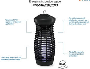 Matamoscas Eléctrico ODM CE ROHS JS30-25W/25WA IPX4 Resistente al Agua, Ecológico, para Uso en Interiores y Exteriores, Mata Mosquitos, Moscas y Polillas - Product Image 2