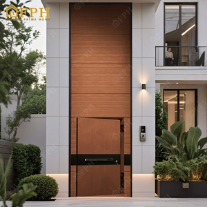 Sécurité de luxe en <span class=keywords><strong>bois</strong></span> Patten Design Villa abrite une <span class=keywords><strong>porte</strong></span> pivotante d'entrée en aluminium moderne avec <span class=keywords><strong>serrure</strong></span> antivol - Product Image 4