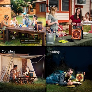 Ventilador Solar Portátil Recargable, Ventilador de Camping con Energía Solar, 4 Velocidades, 4 Temporizadores y Silencioso con Linterna LED para Picnic y Pesca - Product Image 6