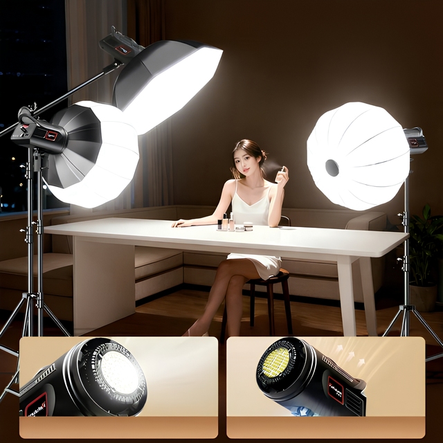3-Pack LED Video Light Kit Professional Live Streaming Fill Light Studio Light with Softbox for Live Broadcast Photography
