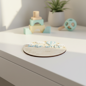 Ornamento in Legno Milestone Baby Birth Stats, Decorazione Fai-da-te per Cameretta con Nome, Data, Peso e Altezza, Artigianato in Legno, Insegne da Parete - Product Image 3