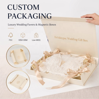 Boîte rigide de luxe personnalisée à fermeture magnétique pour cadeaux de mariage, douche nuptiale, demande en mariage, robe de mariée, emballage cadeau