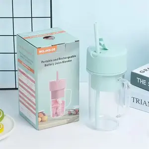 2023 New Food Processor Maker Extrator De Suco Mini Juicers Portáteis Misturador Elétrico Smoothie De Frutas Liquidificador Com Alça E Palha