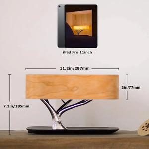 Chargeur intelligent sans fil arbre lampes de table LED veilleuse lampe de chevet avec haut-parleur de musique BT - Product Image 4