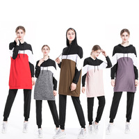 Ensemble sportif décontracté pour femmes arabes du Moyen-Orient, à capuche, deux pièces, en coton biologique et élasthanne, séchage rapide