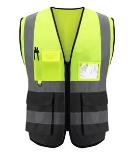 Inşaat yansıtıcı giyim kumaş özel Hi Vis emniyet gömleği kargo tulum iş gömlekleri