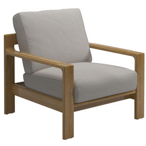 Silla de Jardín con Estructura de Madera Maciza de Teca, Cojín de Espuma, Resistente para Uso en Exteriores - Product Image 1