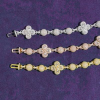 Hip Hop Fine Jewelry Passd Diamond Tester 925 Silver Iced Out 20MM Moissanite Perles Lien Feuille Trèfle Cubain Chaîne pour Femmes Hommes