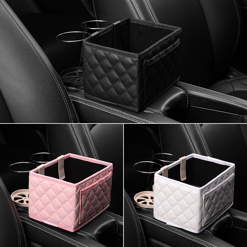Multifunctional Leather Car Cup Holder Storage Box Organizer for BMW E46 | NewHeng Brand