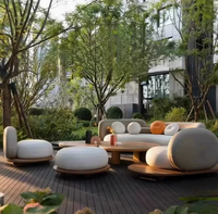 Canapé d'extérieur pour villa, jardin, hôtel, résistant aux intempéries, imperméable et anti-UV, table basse de patio, mobilier de loisirs