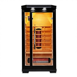 KLAFIN Sauna Inframerah Jauh Terapi Cahaya Merah Hemlock untuk 1 Orang, Kontrol Digital Elektrik, Bak Pijat & Ruang Sauna Dalam Ruangan - Product Image 1