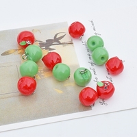 Pomme Fruits Charmes Résine Fruits Pendentifs 3D Dangle Pendentif Ornements avec Boucles Suspendues pour Boucle D'oreille Bracelet Collier Porte-clés