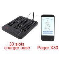 Système de téléavertisseur sans fil à 30 sous-verres pour restaurants, clients, file d'attente, téléavertisseur, vibrateur, flash, système d'appel de restaurant