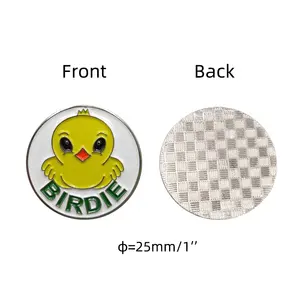 Birdie Golf Ball Marker with Magnetic Hat Clip Golf Ball Markers Ball Position Marker Divot Repair Tools Partner Accessories