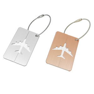 Ensemble d'étiquettes de bagages en aluminium métallique imperméable, directement de l'usine, avec motifs alphabétiques, pour l'embarquement, les voyages et les cadeaux - Product Image 6