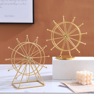 Décoration de bureau en métal doré en forme de grande roue Kch, ornement rotatif pour la maison et le bureau, cadeau de décoration - Product Image 1