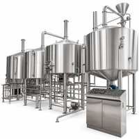 Ensemble de ligne de production de bière artisanale moderne avec brasserie multi-réservoirs 10BBL, jauge de niveau et goulée de décharge des grains usagés