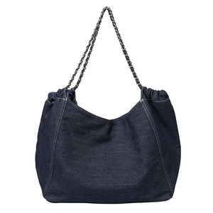 Bolsa de Compras de Mezclilla Lavable Informal para Mujer, Bolso de Mano, Bolsas de Mano Recicladas - Product Image 1