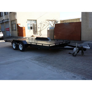 รถพ่วงอลูมิเนียมแพ็คแบนพร้อมเพลาคู่แบบจุ่มร้อนพื้นผิวชุบสังกะสีสำหรับการขนส่งรถยนต์ - Product Image 4