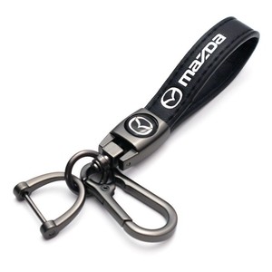 Retail Genuine Leather Car Key Chain Fashion Car logo Keychain Metal Pendant Wrist Lanyard 4S Shop Promotional Gift