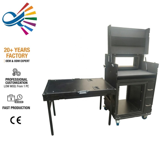 Custom Portable DJ Workstation Rack Drawer Flight Case Road Case