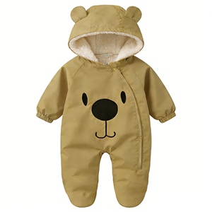 Mono de Invierno para Bebés Recién Nacidos, Niñas y Niños, OEM, Overol con Capucha Cálido para Bebés, Overol de Tela Gruesa y Suave - Product Image 6