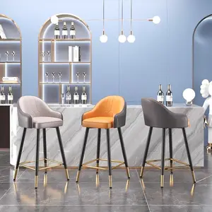 बार कुर्सी आधुनिक सरल प्रकाश लक्जरी उच्च बार स्टूल कस्टम ple चमड़े के बार फर्नीचर आकार का रंग वैकल्पिक