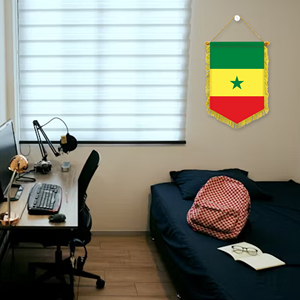 Wholesale Custom 11.81X7.87In Senegal Fringed Brocade <b>Flag</b>, Office Decorative <b>Flags</b> with Bright and Long Lasting Colors - Product Image 2