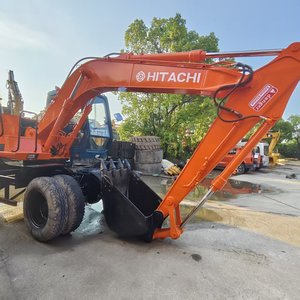 Excavatrice sur pneus Hitachi Ex100w d'occasion très demandée, excavatrice sur chenilles hydraulique Hitachi 10 tonnes d'occasion, vente à bas prix - Product Image 6