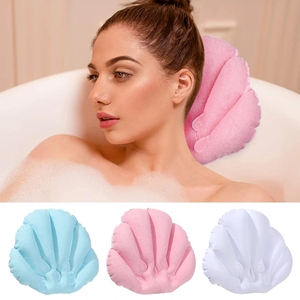 Oreiller de bain <span class=keywords><strong>gonflable</strong></span> en forme d'éventail 3 couleurs avec ventouses <span class=keywords><strong>Coussin</strong></span> de spa <span class=keywords><strong>Coussin</strong></span> de <span class=keywords><strong>baignoire</strong></span> - Product Image 3