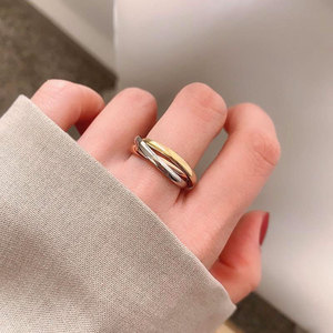 Anillos Góticos Minimalistas de Moda en Tres Colores, Combo de Venta al por Mayor, Oro de <span class=keywords><strong>18K</strong></span>, Acero Inoxidable 316L, Liquidación para Mujer - Product Image 4