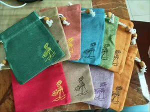 Sac cadeau en tissu de coton avec cordon de serrage à la mode avec sachet anti-moustique - Product Image 5