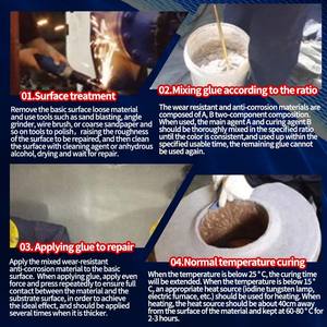 Revêtement protecteur époxy bicomposant à granulométrie grossière, résistant à l'usure et à fort impact, pour garnitures de pompes, turbines, <span class=keywords><strong>goulottes</strong></span> et trémies, 10 kg, Gris, Usine - Product Image 5