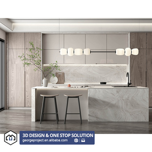 アメリカのホテルプロジェクト新しいモデル家具モジュラーキッチン壁キャビネットダイニングセットキッチン家具中国 - Product Image 2